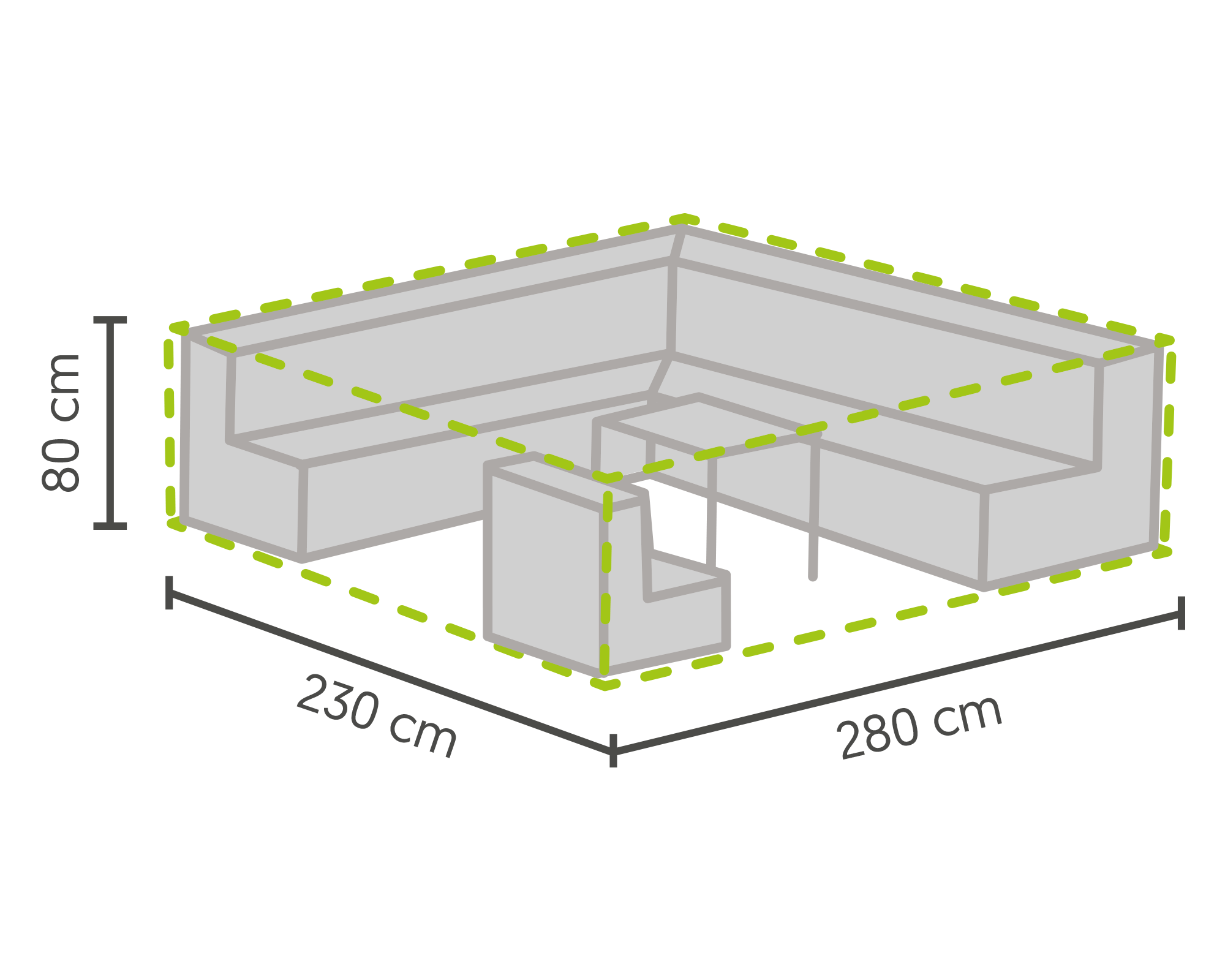 hoffelijkheid rekenkundig Lastig Loungeset beschermhoes 280 x 230 x 80 cm